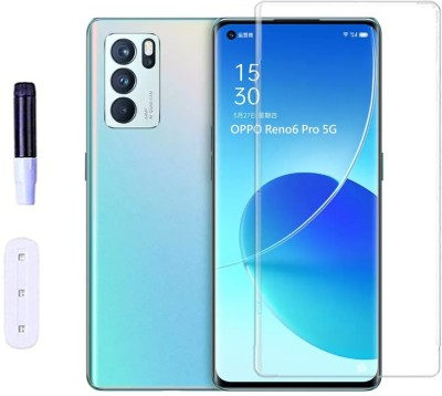 Mersal Edge To Edge Tempered Glass for OPPO Reno6 Pro 5G, UV Curved Screen Protector with Easy Installation Kit(Pack of 1)