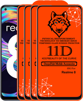 DeepzHub Edge To Edge Tempered Glass for Realme 8(Pack of 4)