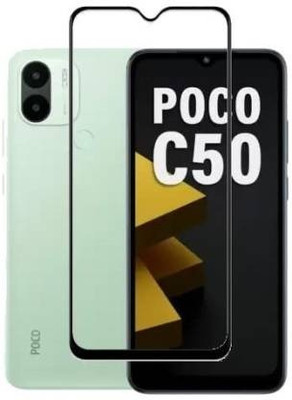 RCHJV Edge To Edge Tempered Glass for Poco C50(Pack of 1)