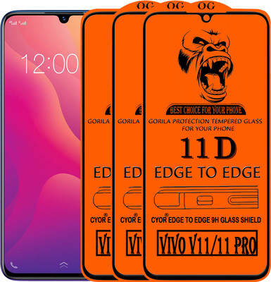 CYOR Edge To Edge Tempered Glass for Vivo V11 Pro(Pack of 3)