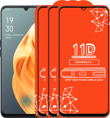 Qyist Edge To Edge Tempered Glass for Oppo F15(Pack of 3)