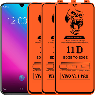 PFOAM Edge To Edge Tempered Glass for Vivo V11 Pro(Pack of 3)
