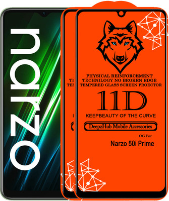 DeepzHub Edge To Edge Tempered Glass for Realme Narzo 50i Prime(Pack of 2)