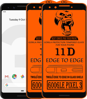 TWIGLO Edge To Edge Tempered Glass for GOOGLE PIXEL 3(Pack of 3)