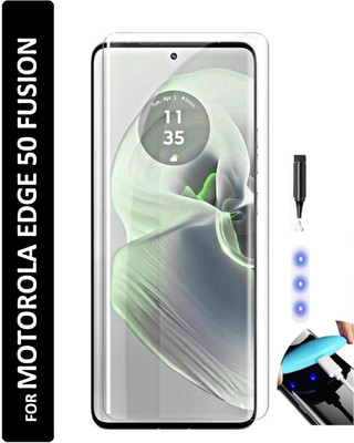 Doubledicestore Edge To Edge Tempered Glass for Motorola Edge 50 fusion, Advanced UV Screen Protector, moto edge 50 fusion 5g(Pack of 1)