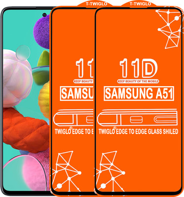 TWIGLO Edge To Edge Tempered Glass for SAMSUNG A51(Pack of 2)