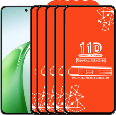 Qyist Edge To Edge Tempered Glass for Oneplus Nord Ce 4 5G(Pack of 5)