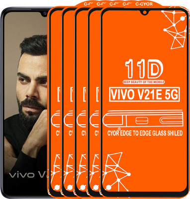 CYOR Edge To Edge Tempered Glass for VIVO V21E 5G(Pack of 5)