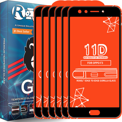 Roxel Edge To Edge Tempered Glass for Oppo F3(Pack of 6)