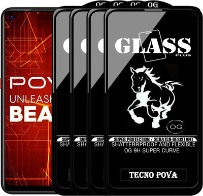 PFOAM Edge To Edge Tempered Glass for TECNO POVA(Pack of 4)