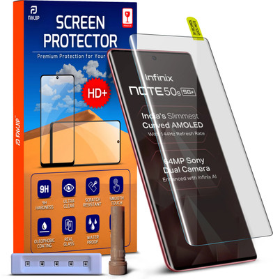 FAVJIP Edge To Edge Tempered Glass for Infinix Note 50s 5G+, Infinix Note 50s 5G+, Infinix Note 50s 5G+, 3D Curved UV Liquide Glue Screen Guard Protector with Easy Installation Kit(Pack of 1)