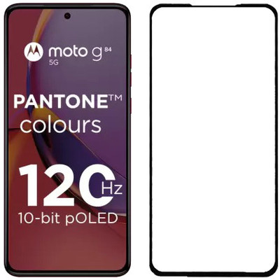 KMPERED Edge To Edge Tempered Glass for Motorola G84 5G, Moto G84 5G(Pack of 1)