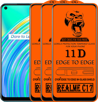 CYOR Edge To Edge Tempered Glass for REALME C17(Pack of 3)