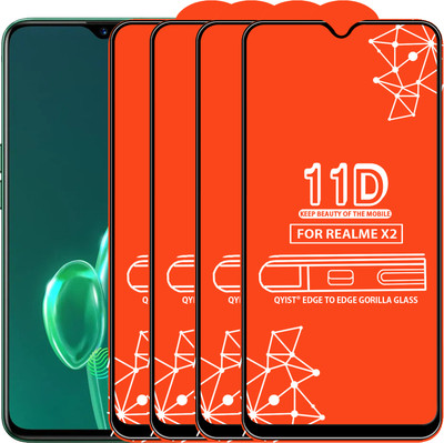 Qyist Edge To Edge Tempered Glass for Realme X2(Pack of 4)