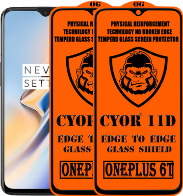 CYOR Edge To Edge Tempered Glass for OnePlus 6T(Pack of 2)