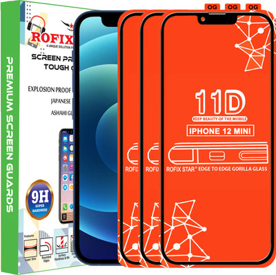 Rofix star Edge To Edge Tempered Glass for APPLE IPHONE 12 MINI(Pack of 3)