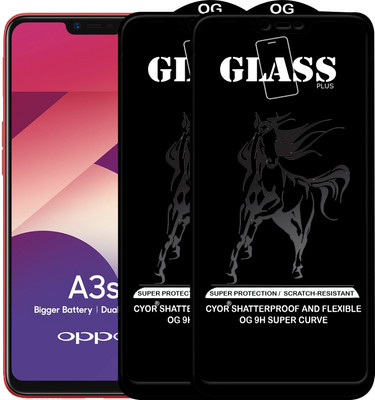 CYOR Edge To Edge Tempered Glass for Oppo A3s(Pack of 2)