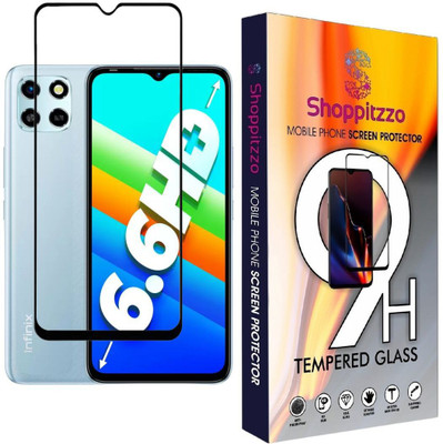 Shoppitzzo Edge To Edge Tempered Glass for Infinix Smart 6 HD**DuraGlass**Millitary Grade-Anti Explosion-Tempered Glass/Full Screen Coverage-Edge to Edge/9H Hardness/With Easy Installation Kit(Pack of 1)