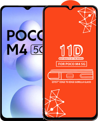 Qyist Edge To Edge Tempered Glass for Poco M4 5G(Pack of 1)