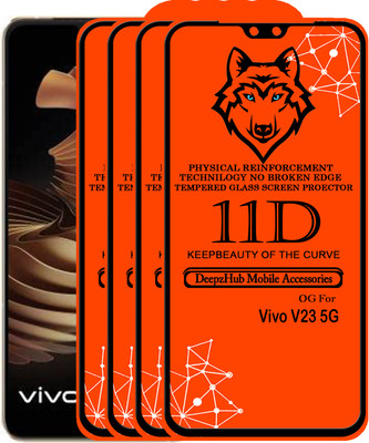 DeepzHub Edge To Edge Tempered Glass for Vivo V23 5G(Pack of 4)