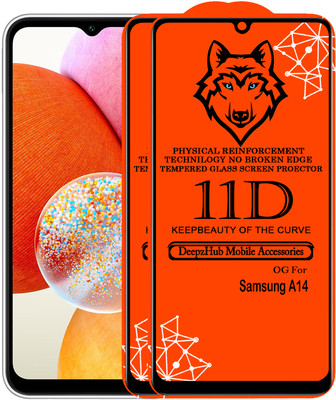 DeepzHub Edge To Edge Tempered Glass for Samsung A14(Pack of 2)