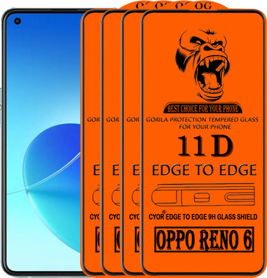CYOR Edge To Edge Tempered Glass for OPPO RENO 6(Pack of 4)