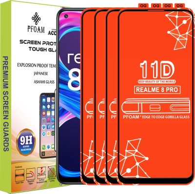 PFOAM Edge To Edge Tempered Glass for REALME 8 PRO(Pack of 4)