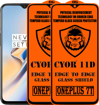 CYOR Edge To Edge Tempered Glass for ONEPLUS 7T(Pack of 2)