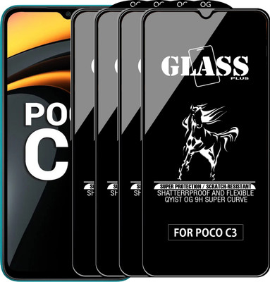 Qyist Edge To Edge Tempered Glass for POCO C3(Pack of 4)