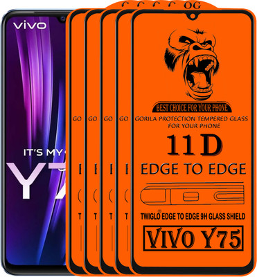 TWIGLO Edge To Edge Tempered Glass for VIVO Y75 4G(Pack of 5)