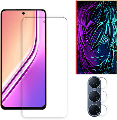 SOMTONE Edge To Edge Tempered Glass for Realme P3x 5G Tempered Glass Screen Protector | Anti-Scratch | Edge to Edge Full Coverage | 9H Hardness (1 FRONT SCREEN GUARD + 1 CAMERA LENS PROTECTOR + 1 FREE BACK EMBOSSED SKIN002)(Pack of 1)