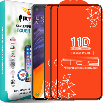 PikTrue Edge To Edge Tempered Glass for Samsung Galaxy A60(Pack of 3)