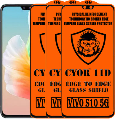 CYOR Edge To Edge Tempered Glass for VIVO S10 5G(Pack of 3)