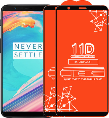 Qyist Edge To Edge Tempered Glass for OnePlus 5T(Pack of 2)