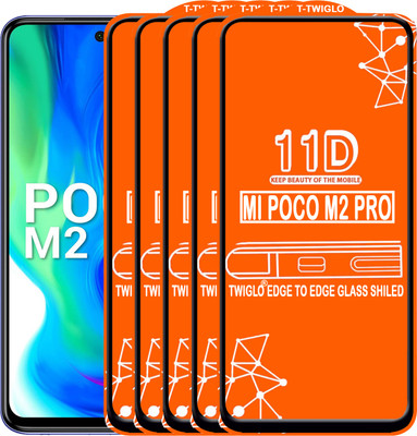 TWIGLO Edge To Edge Tempered Glass for REDMI POCO M2 PRO(Pack of 5)