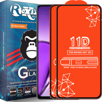 Roxel Edge To Edge Tempered Glass for Infinix Hot 20S(Pack of 2)