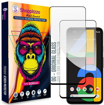 Shoppitzzo Edge To Edge Tempered Glass for Google Pixel 4A (5.81 Inches)**DuraGlass**Millitary Grade-Anti Explosion-Tempered Glass/Full Screen Coverage-Edge to Edge/9H Hardness/With Easy Installation Kit(Pack of 2)