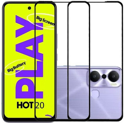 HOBBYTRONICS Edge To Edge Tempered Glass for Infinix Hot 20 Play(Pack of 2)