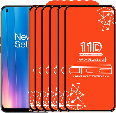 Qyist Edge To Edge Tempered Glass for Oneplus Ce 2 5G(Pack of 6)