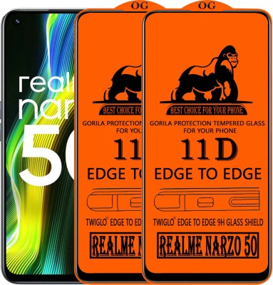 TWIGLO Edge To Edge Tempered Glass for REALME NARZO 50(Pack of 2)