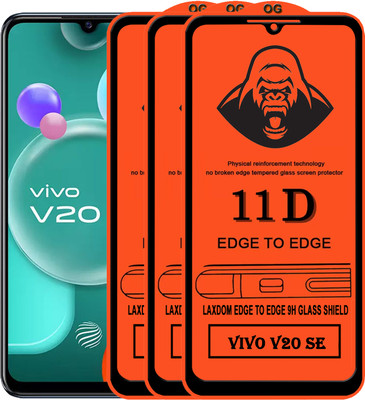 Laxdom Edge To Edge Tempered Glass for VIVO V20 SE(Pack of 3)