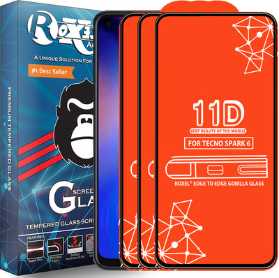 Roxel Edge To Edge Tempered Glass for Tecno Spark 6(Pack of 3)