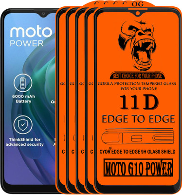 CYOR Edge To Edge Tempered Glass for MOTO G10 POWER(Pack of 5)