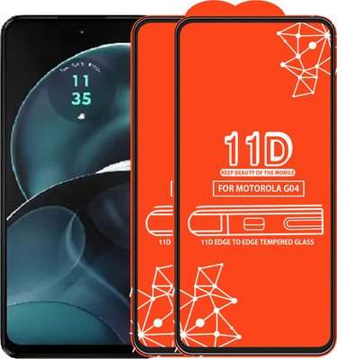 Roxel Edge To Edge Tempered Glass for Motorola G04(Pack of 2)