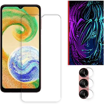 ARBAN Edge To Edge Tempered Glass for Samsung Galaxy A04s 4G Tempered Glass Screen Protector | Anti-Scratch | Edge to Edge Full Coverage | 9H Hardness (1 FRONT SCREEN GUARD + 1 CAMERA LENS PROTECTOR + 1 FREE BACK EMBOSSED SKIN002)(Pack of 1)