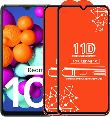 Qyist Edge To Edge Tempered Glass for Redmi 10(Pack of 2)
