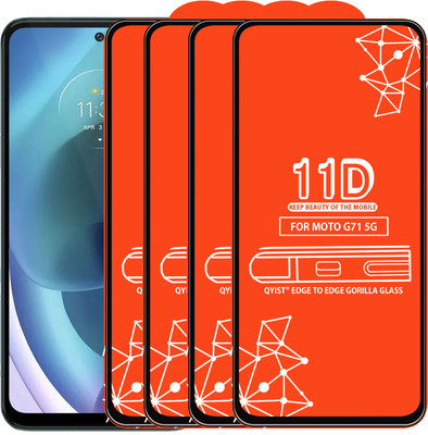Qyist Edge To Edge Tempered Glass for Moto G71 5G(Pack of 4)