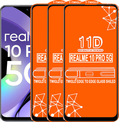 TWIGLO Edge To Edge Tempered Glass for REALME 10 PRO 5G(Pack of 3)