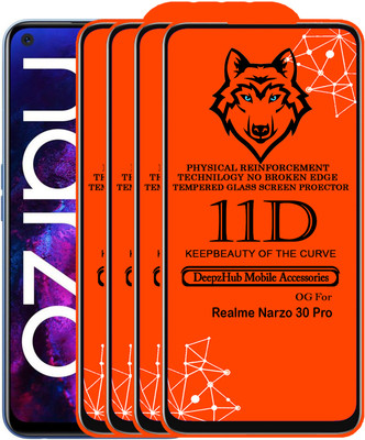 DeepzHub Edge To Edge Tempered Glass for Realme Narzo 30 Pro(Pack of 4)