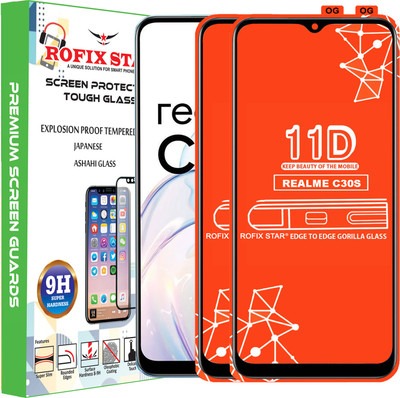 Rofix star Edge To Edge Tempered Glass for REALME C30S(Pack of 2)